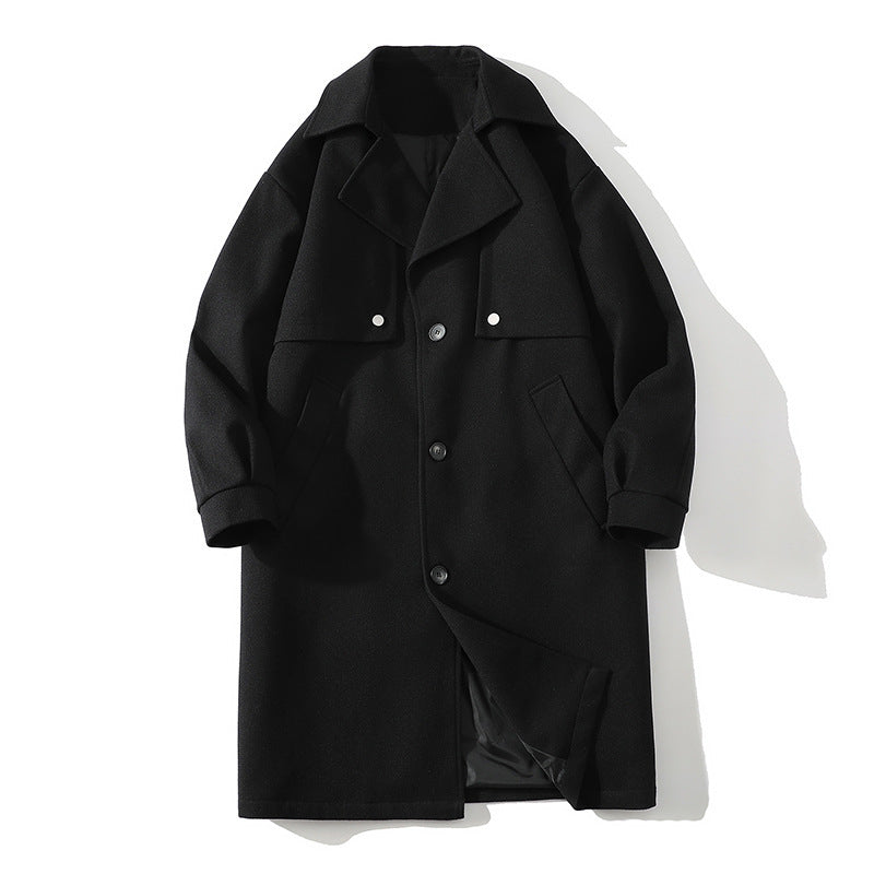 Winter Mid-length Woolen Coat British Style Men