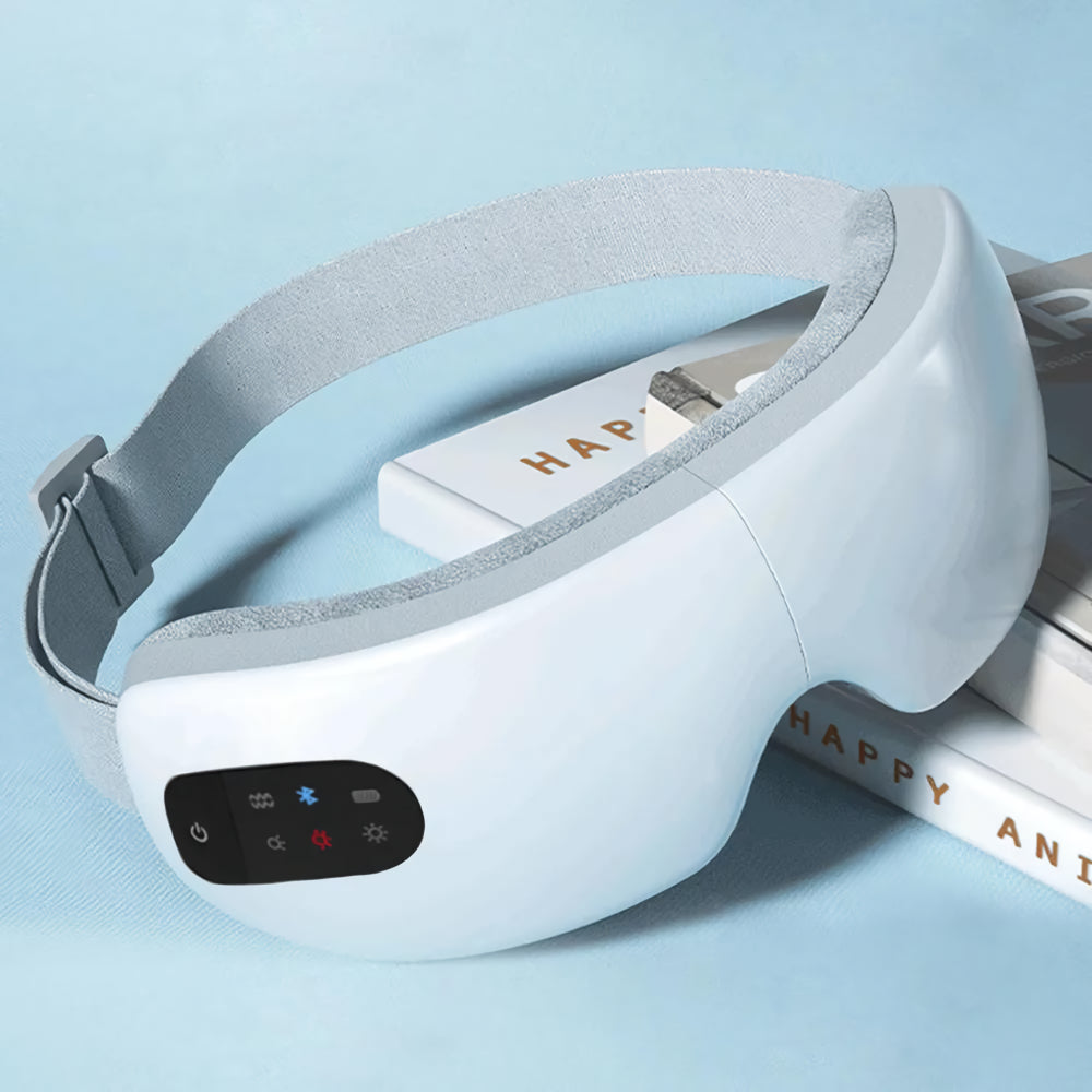 Smart Eye Massager with Heat, Vibration, and Bluetooth for Relaxation