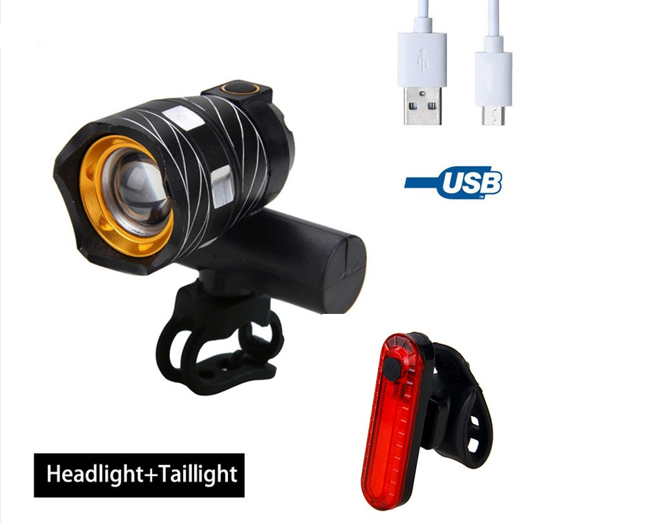 USB Rechargeable Mountain Bike Headlight Warning Light
