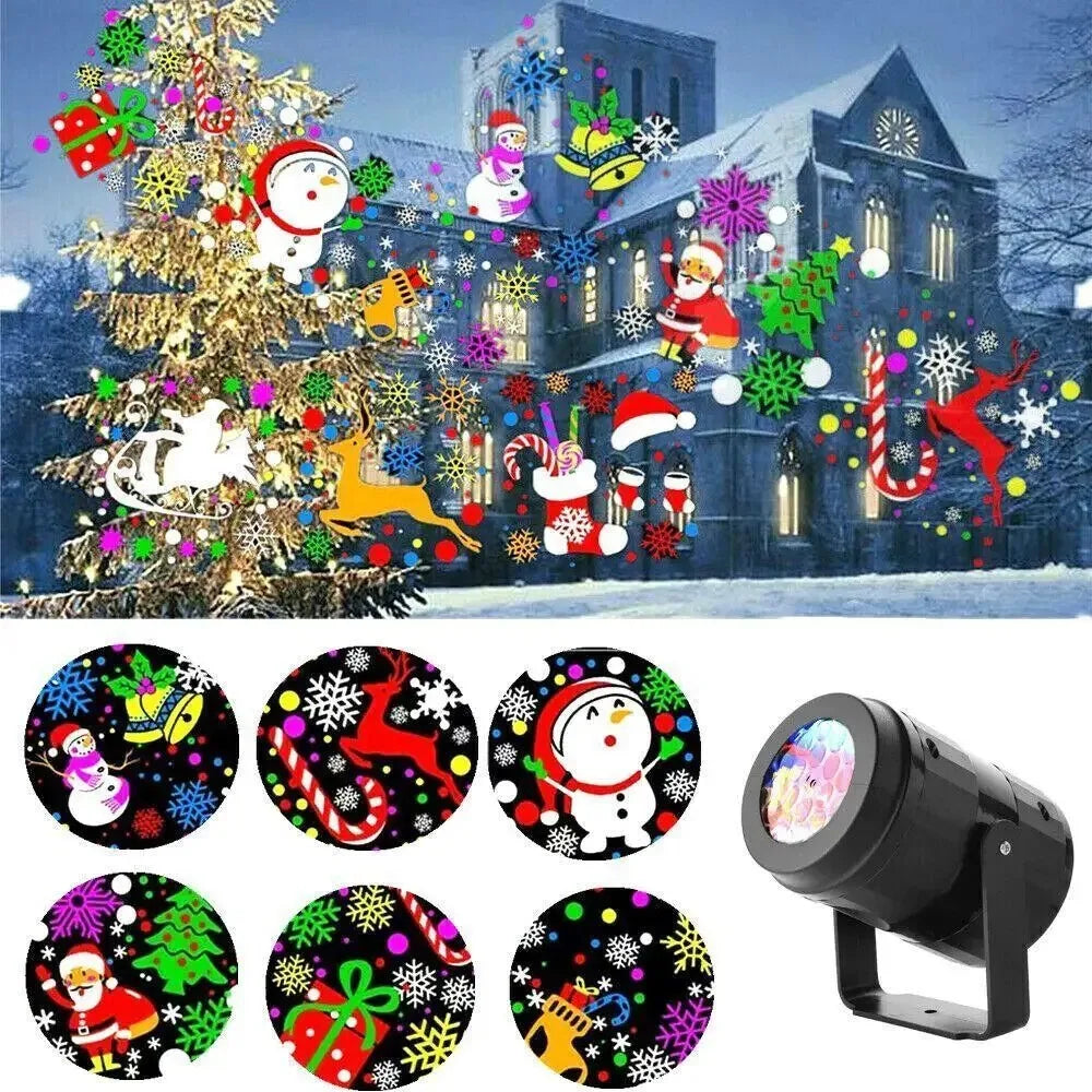 Rotating Christmas Snowflake LED Projector Light
