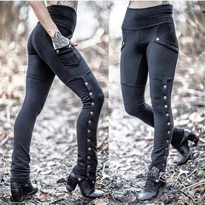 Rivet split sexy feet pants