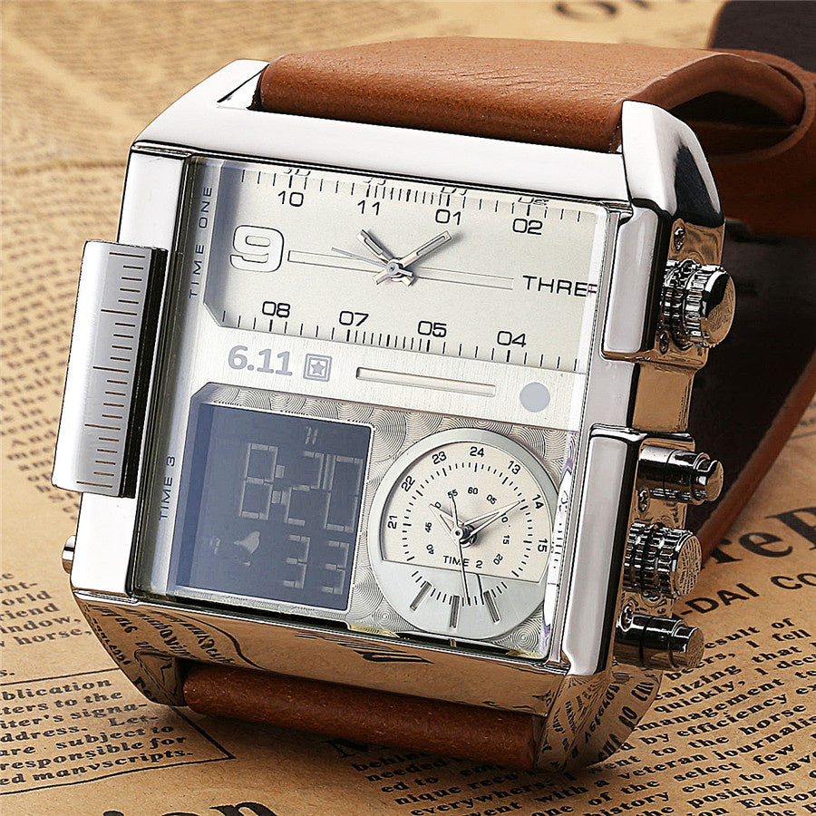 Countdown Waterproof Backlight Luminous Double Display Electronic Watch