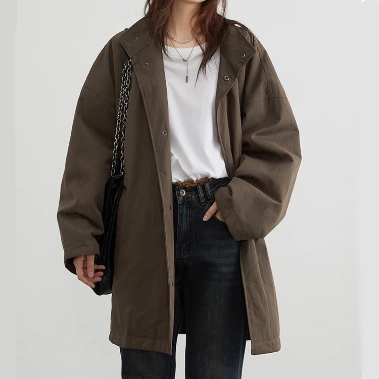 Women's Autumn/Winter Casual Long Coat with Hood