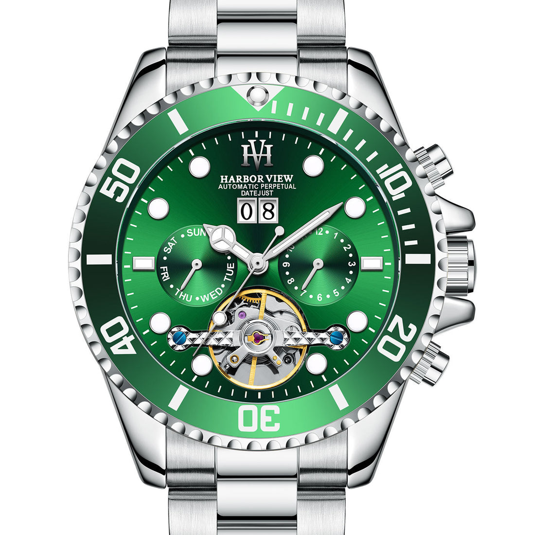 Tourbillon Green Water Ghost Luminous Automatic Mechanical Watch
