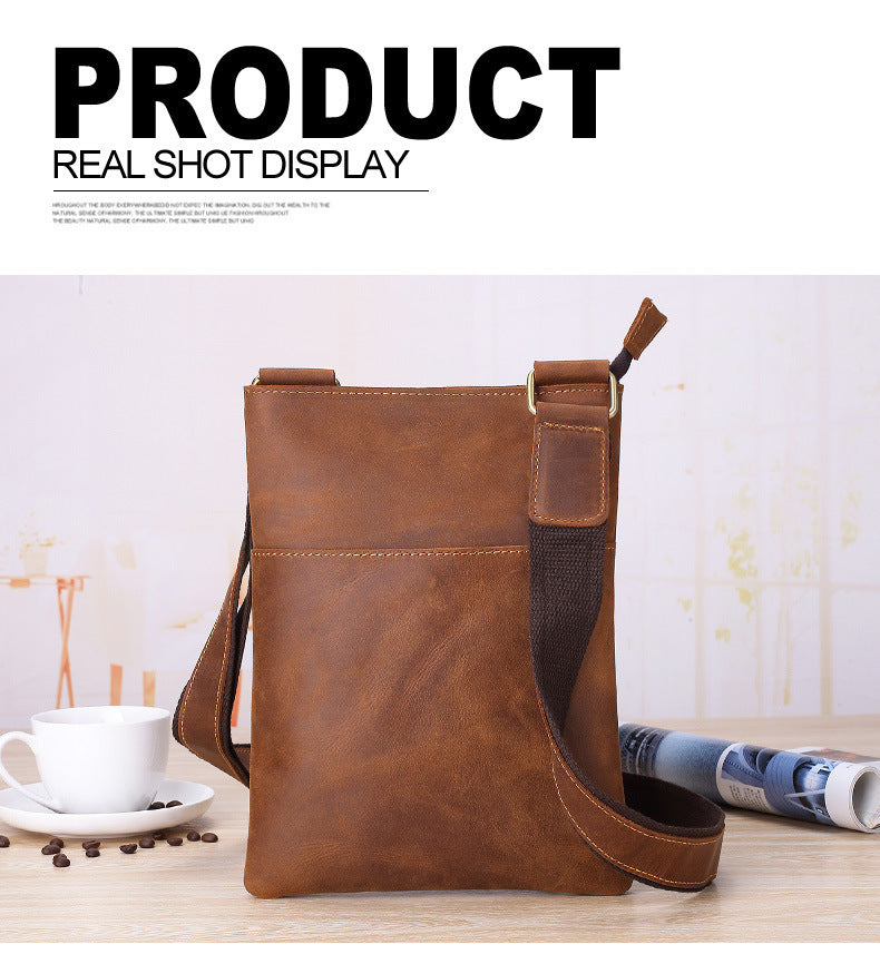 Men's Korean Leather Business Shoulder Messenger Bag