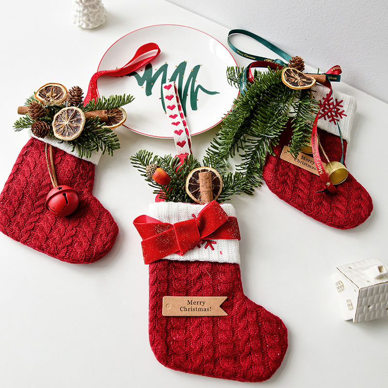 Knitted Christmas Stocking Decoration