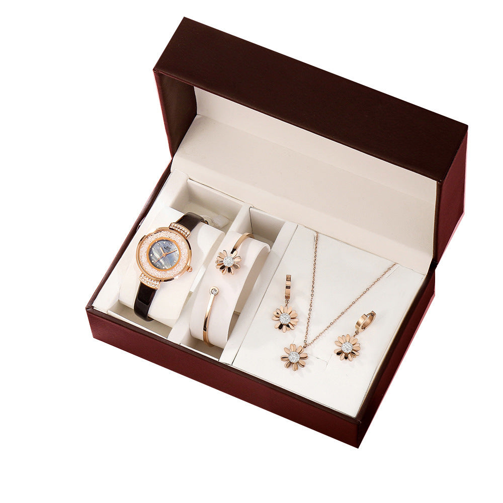 Fashion Girl Leather Watch Gift Box