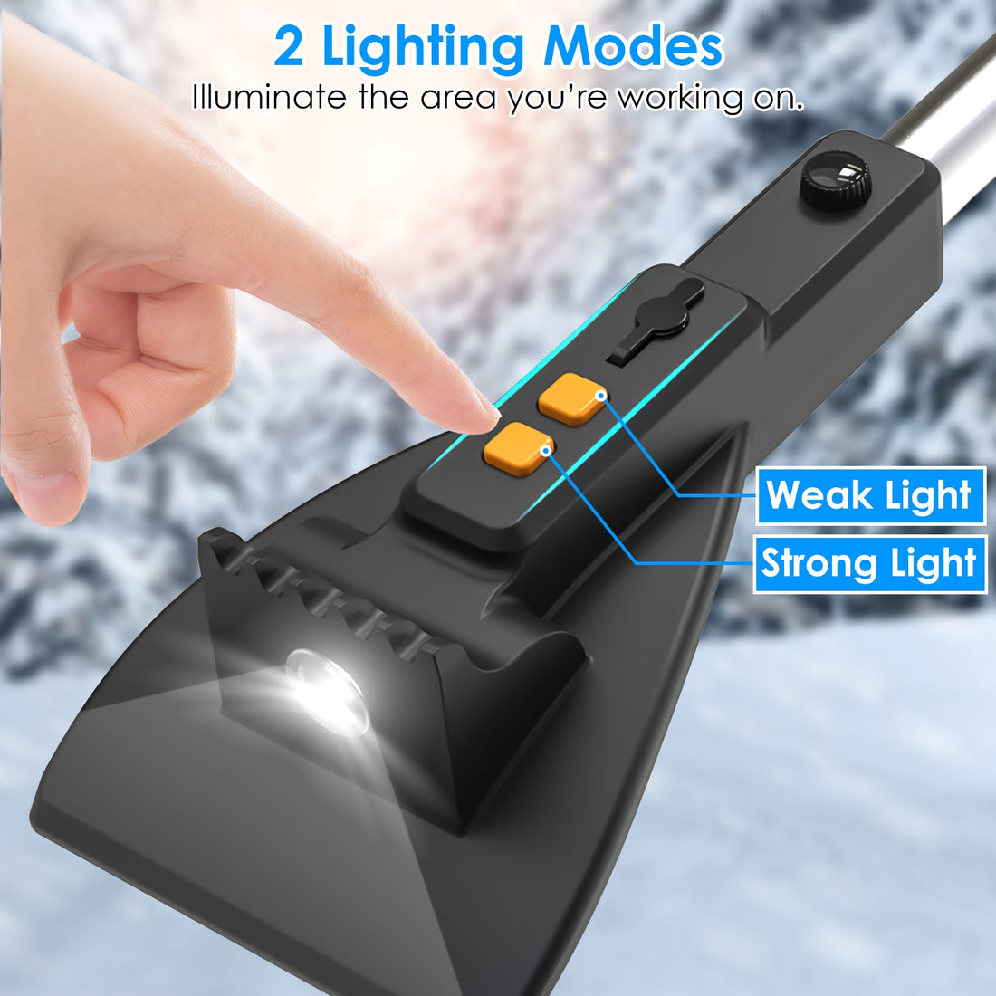 3-in-1 Telescopic Car Snow Brush, Ice Scraper and Shovel with Light