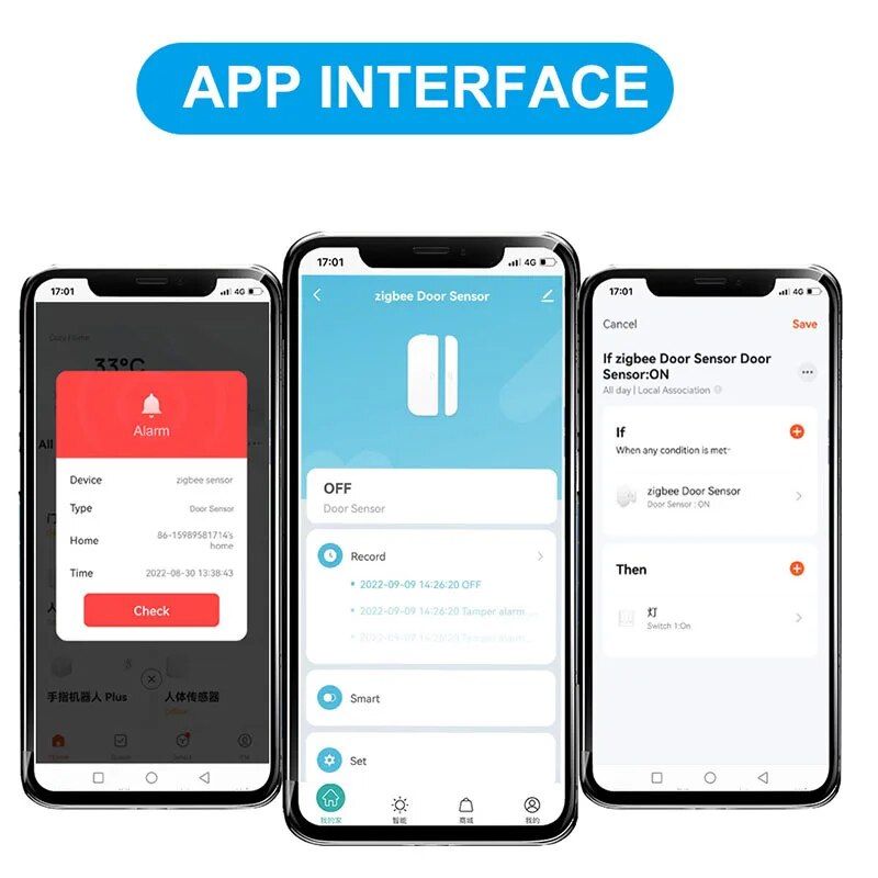Door Window Sensor Smart Home Wireless Door Open/Closed Detector