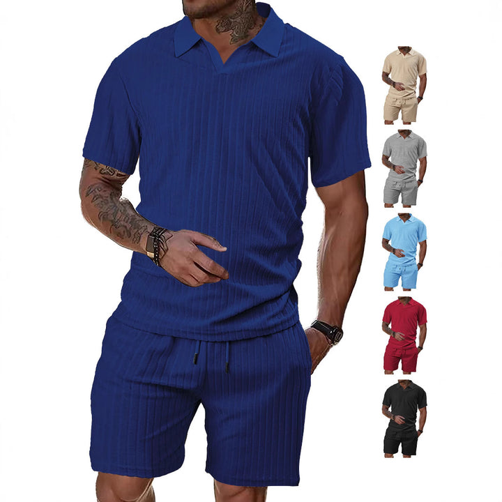 Men's Breathable Figured Cloth Crew Neck Casual Sports Suit