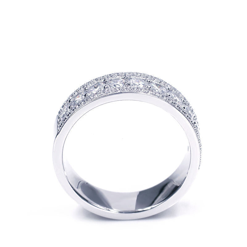 Women's Semi-circular Moissanite Fashion Temperament Personality Index Finger Ring