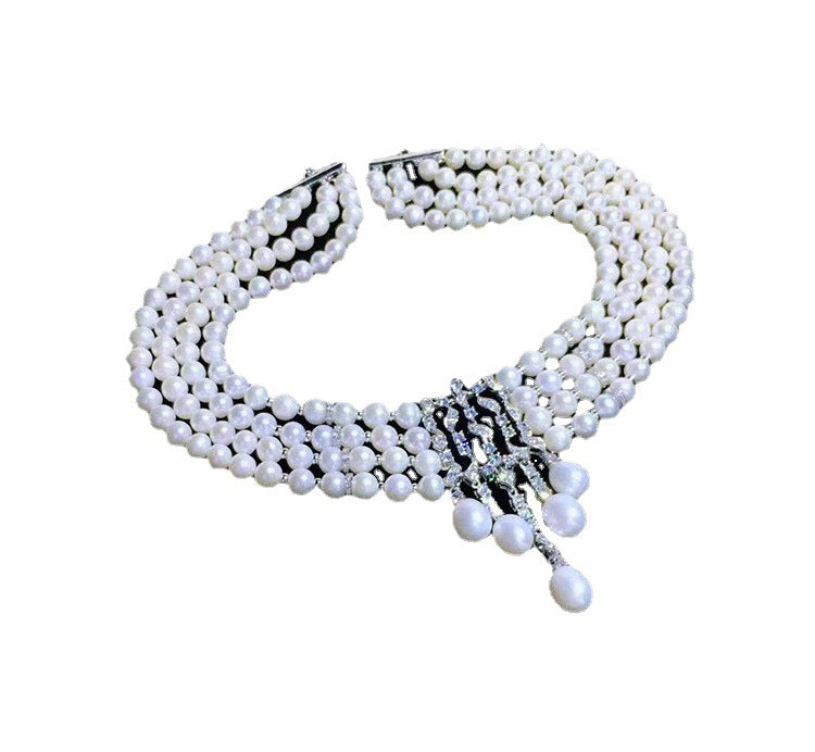 Four-layer Clavicle Chain Freshwater Pearl Necklace
