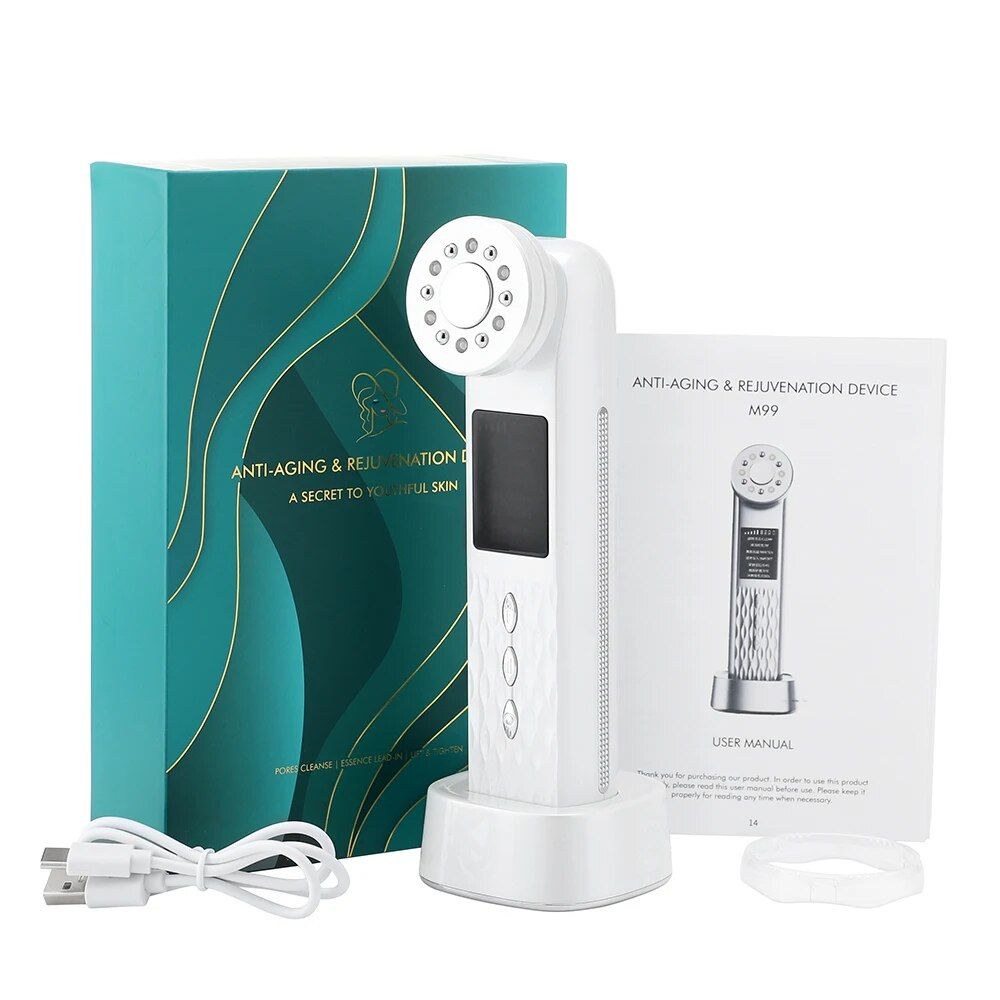 4-in-1 Ultrasonic Facial Massager: Radiofrequency & LED Care