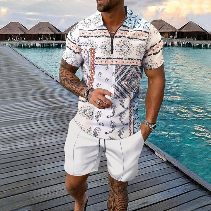 Short-sleeved Shorts Two-piece Sports And Leisure Men's Suit