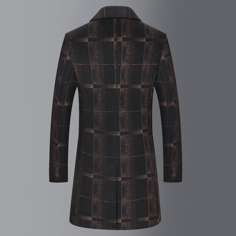 Men's Mid-length Slim Woolen Coat