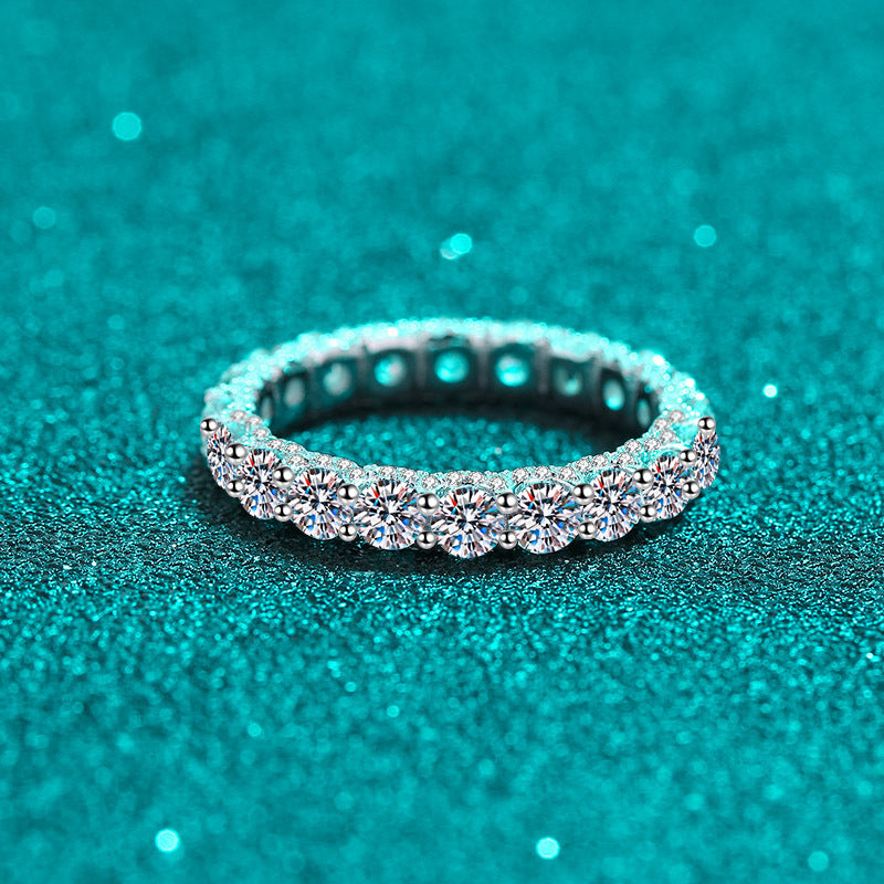 Inlaid Moss Stone Ring Sterling Silver Plated Female