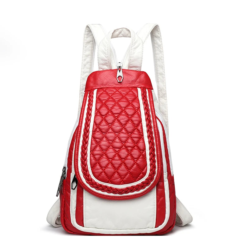 Luxury Vintage Women's PU Leather Backpack