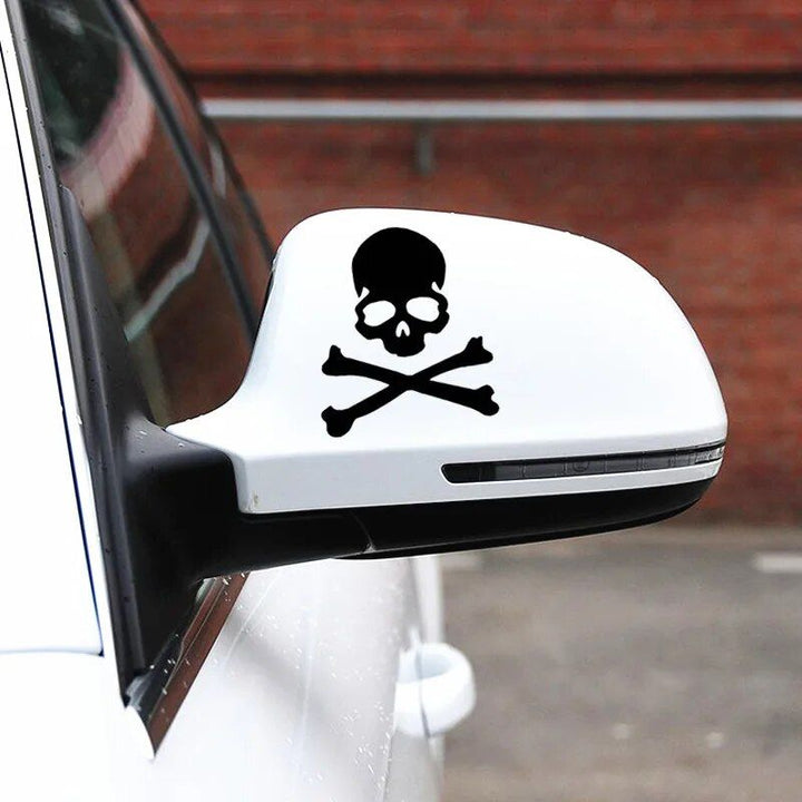 Reflective Skull & Crossbones Car Stickers for Fuel Cap and Mirrors