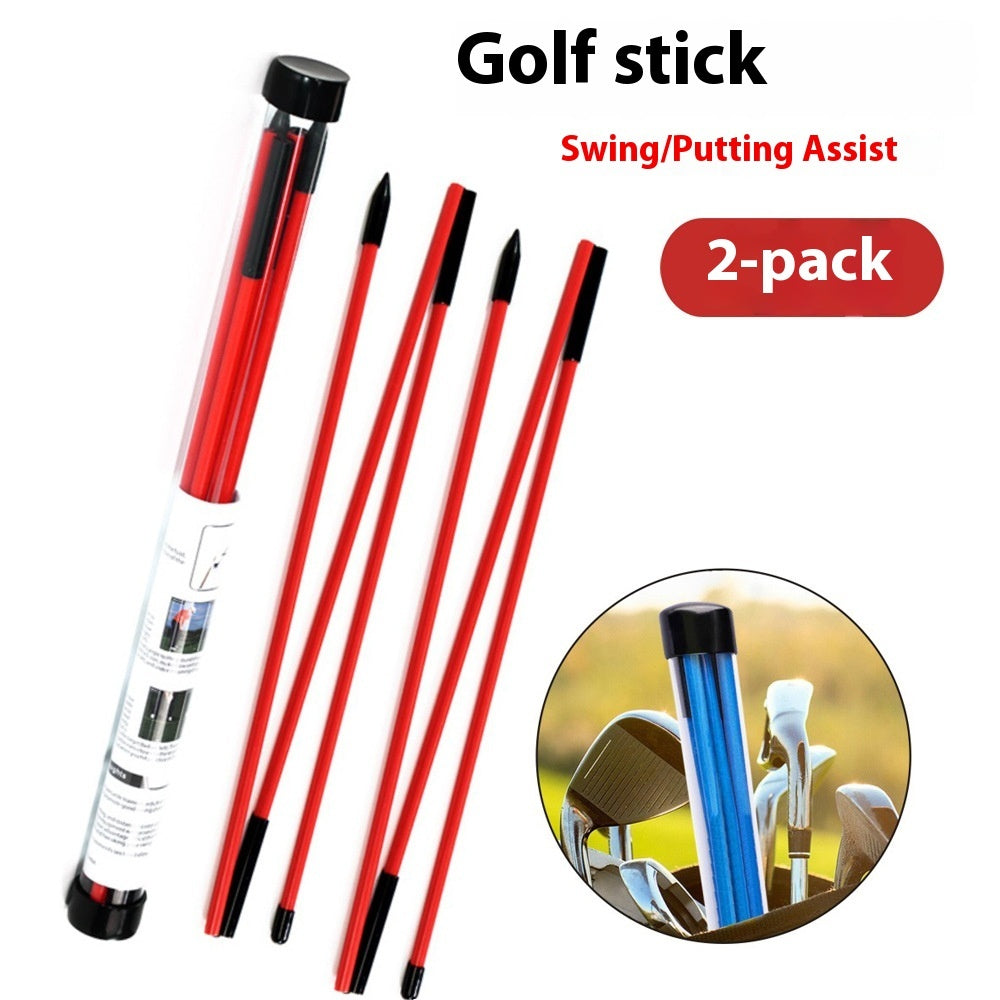 Three-fold Directional Stick 2 Pack Golf Pointer Swing Practice Aid