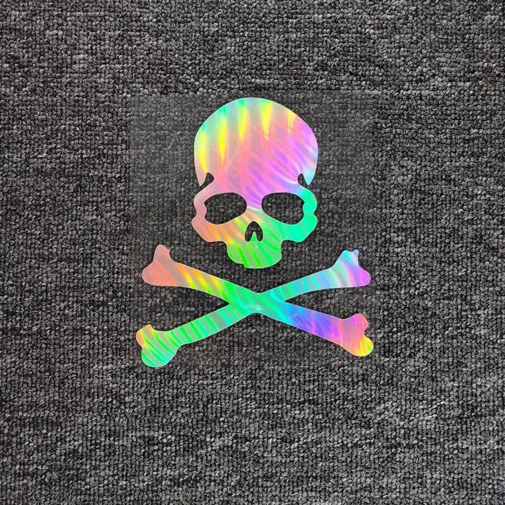 Reflective Skull & Crossbones Car Stickers for Fuel Cap and Mirrors