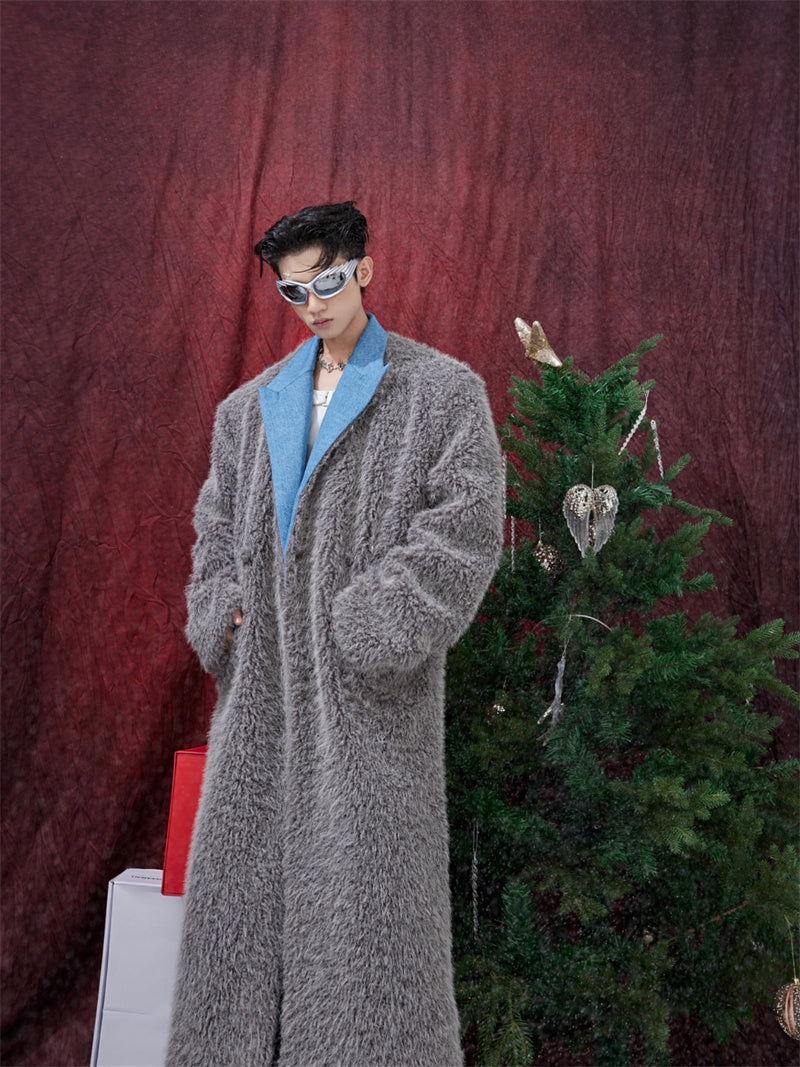Men's Mid-length Velvet Coat