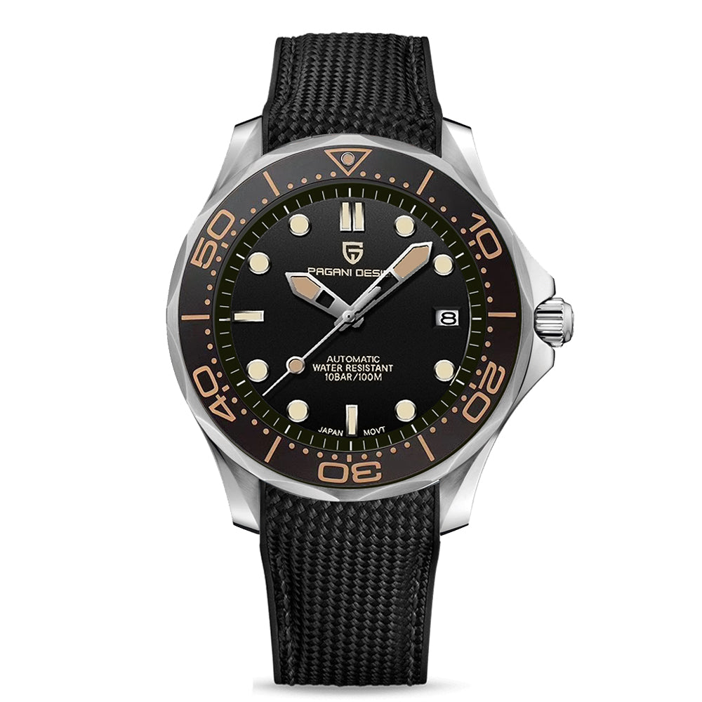 Men's Mechanical Watch with Sapphire Crystal, NH35A Movement, and 100M Waterproof