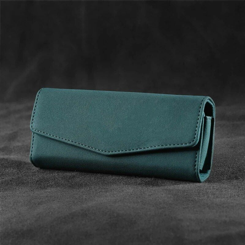 Universal PU Leather Car Sun Visor Sunglasses Case with Card Holder