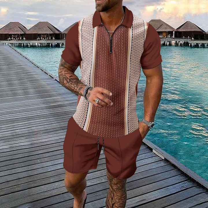 Short-sleeved Shorts Two-piece Sports And Leisure Men's Suit
