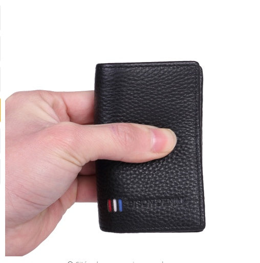 Men's Short Ultra-thin Genuine Leather Wallet
