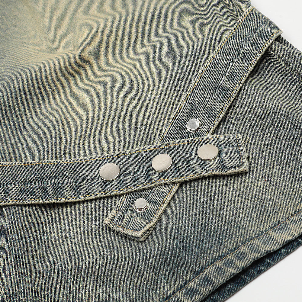 Tie Personality Denim Shorts Men