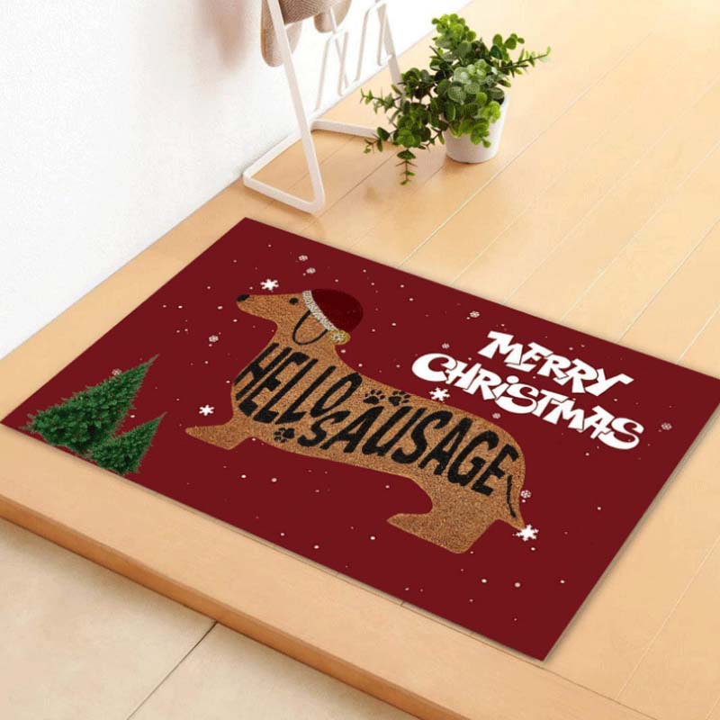 Christmas Dachshund Non-Slip Doormat