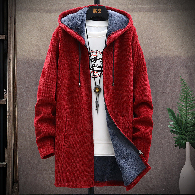 Men's Fleece-Lined Hooded Sweater Jacket