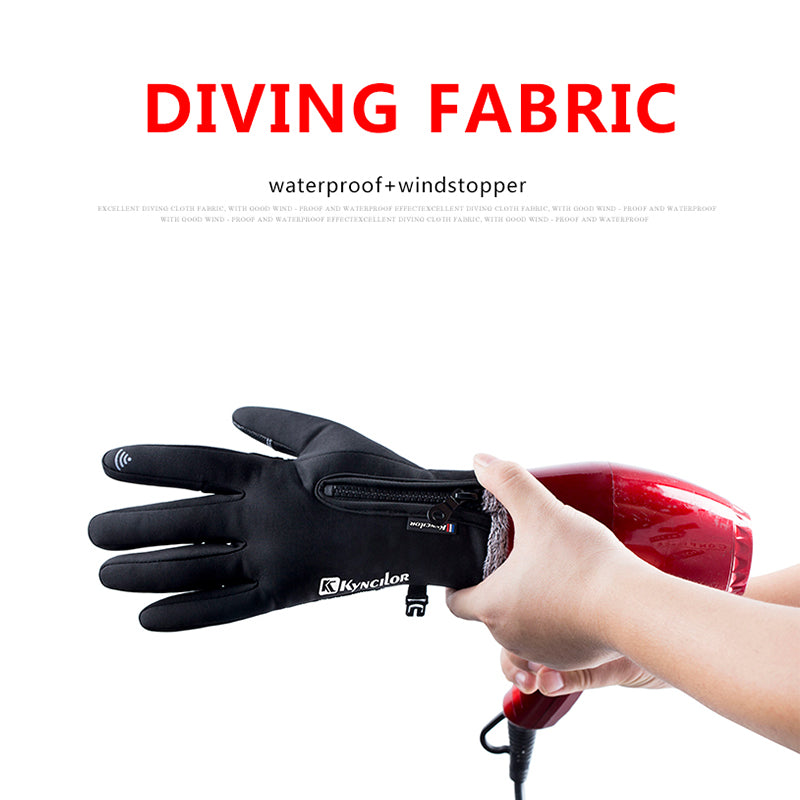 Fleece Touchscreen Winter Gloves with Zipper