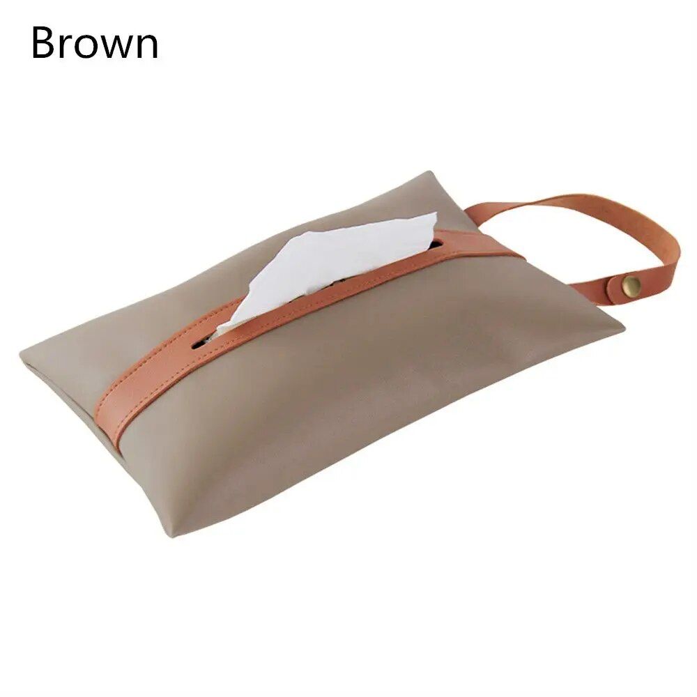 Luxury PU Leather Car Seat Back Tissue Holder