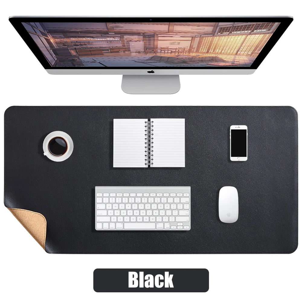 Double-Sided Cork PU Leather Desk Mat