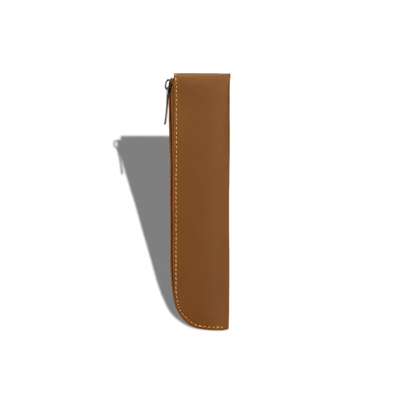 Chic PU Leather Zipper Pencil Case for School and Office