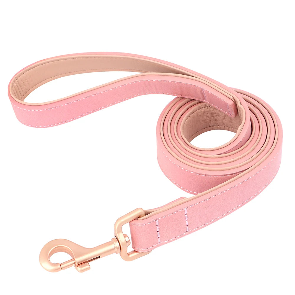 Soft Padded PU Leather Dog Leash - 120cm for Training and Walking