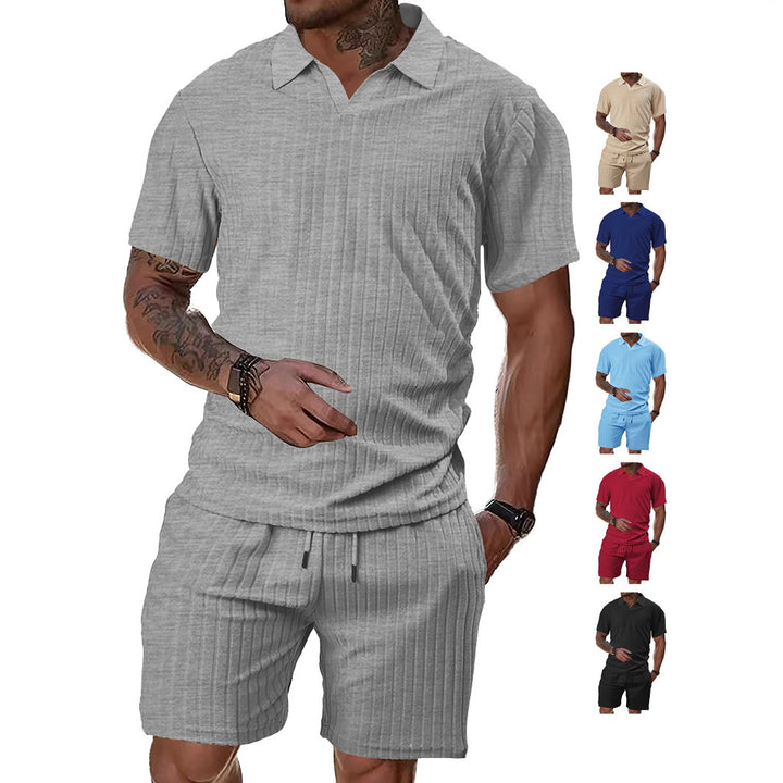 Men's Breathable Figured Cloth Crew Neck Casual Sports Suit