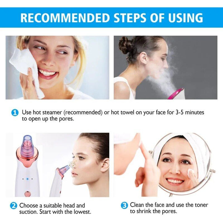 Electric Facial Vacuum Blackhead & Acne Remover with Deep Pore Cleansing