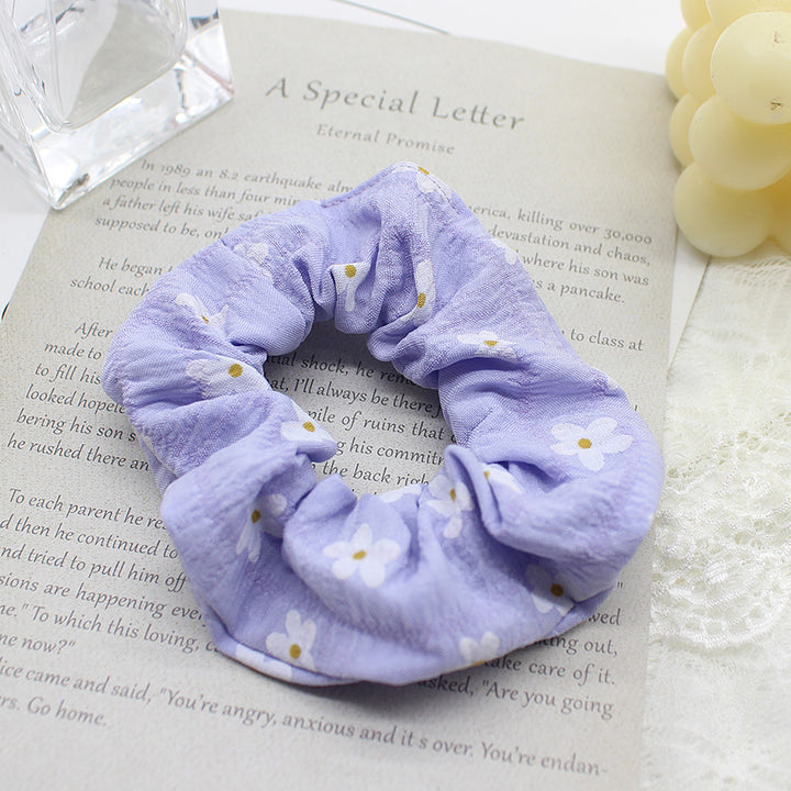 Korean Chic Handmade Embroidery Daisy Elastic Hair Bands