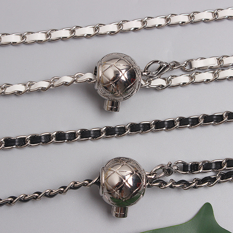 Small Golden Ball Waist Chain Thin Belt Dress Women