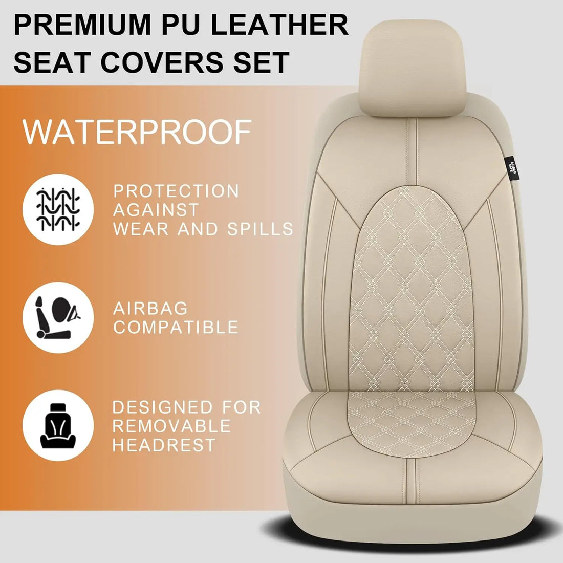 Universal Waterproof Faux Leather Car Seat Covers