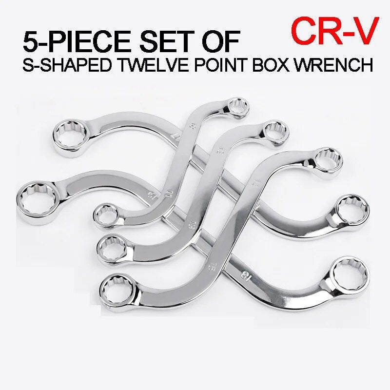 5-Piece S-Type Double-Ended Spanner Tool Kit