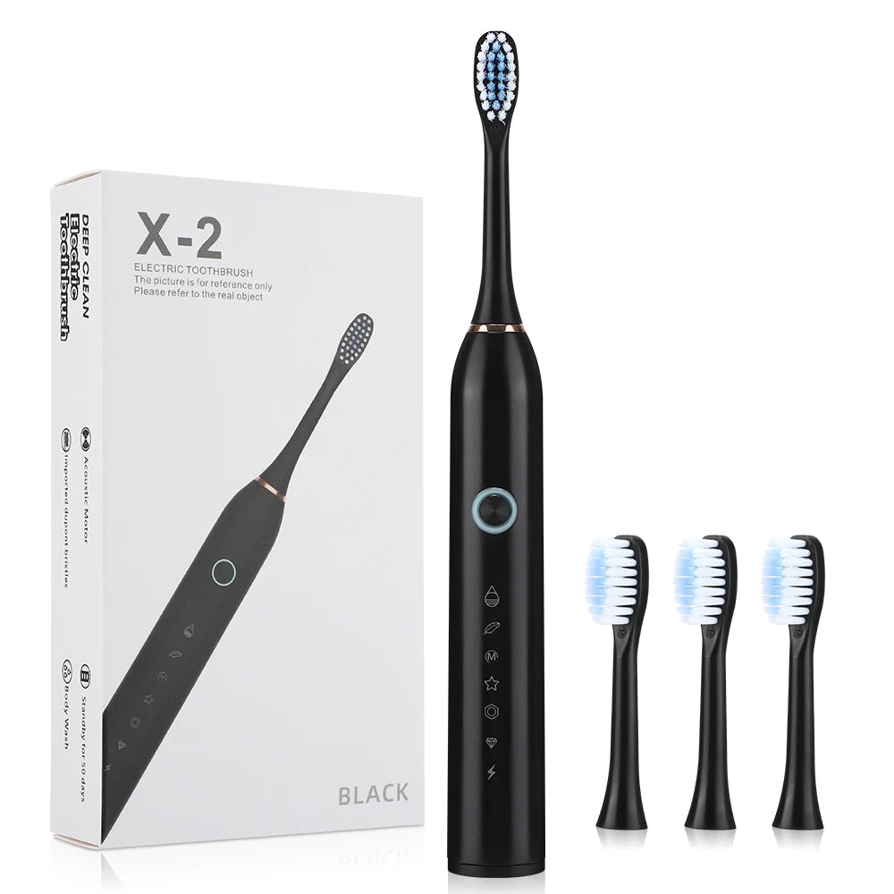 Rechargeable Sonic Electric Toothbrush with 6 Modes & Whitening Tool