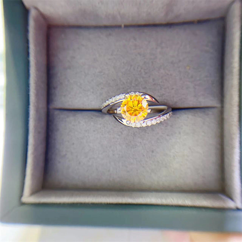 Moissanite Ring Color Yellow Jewelry
