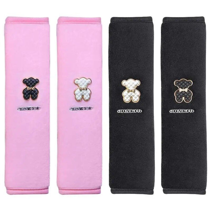 Plush Cartoon Bear Car Seat Belt Shoulder Pad - Comfort & Style for Your Drive