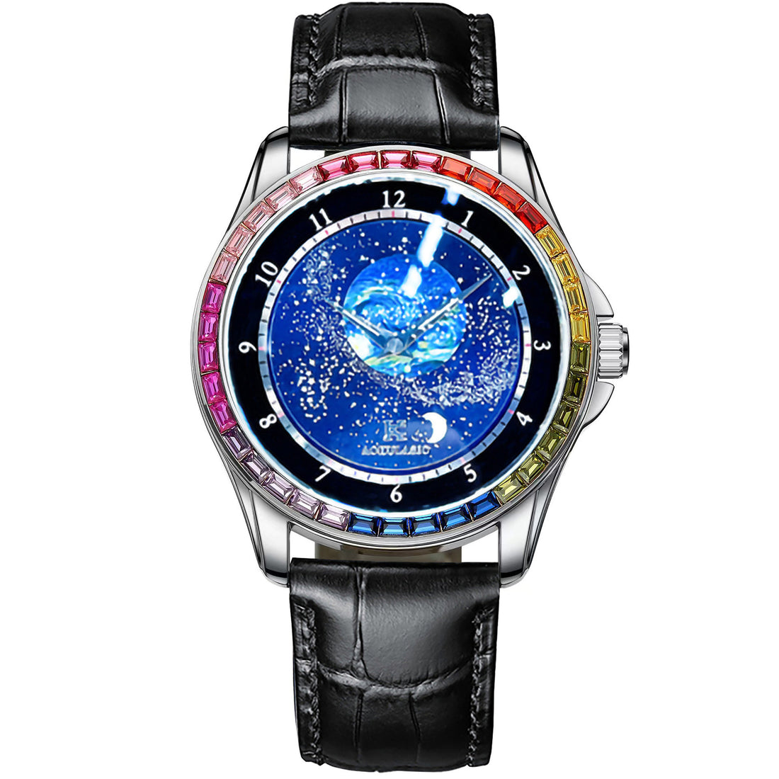 Starry Sky Colorful Crystals Automatic Mechanical Watch Men's Waterproof Luminous Personality