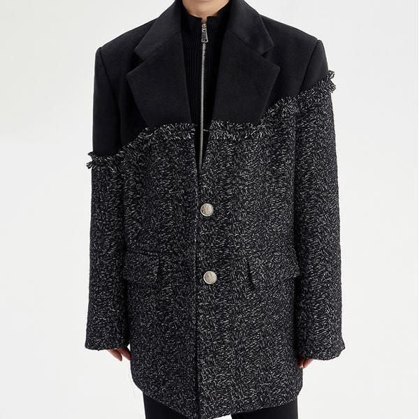 Black Tweed Coat Parkas