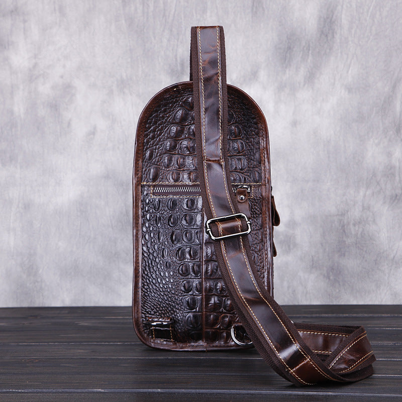 Men's Casual Waxed Cowhide Satchel Korean Style