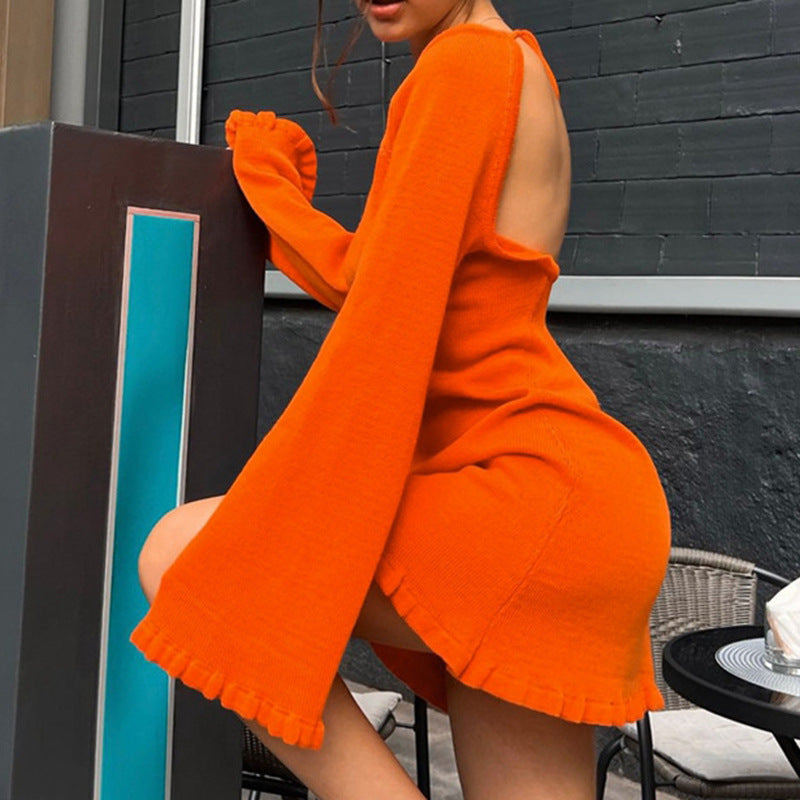 Trumpet Sexy Tether Backless Dress